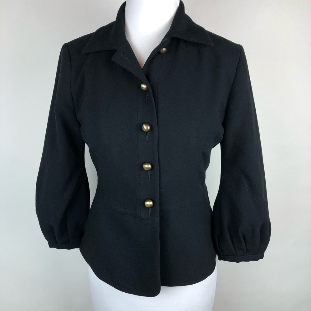 Cabi Sz 4 Abbott Peplum Blazer Jacket 3/4 Sleeves